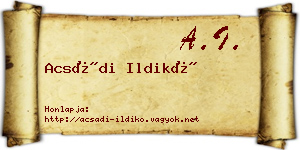 Acsádi Ildikó névjegykártya
