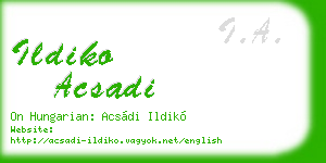 ildiko acsadi business card