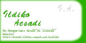 ildiko acsadi business card